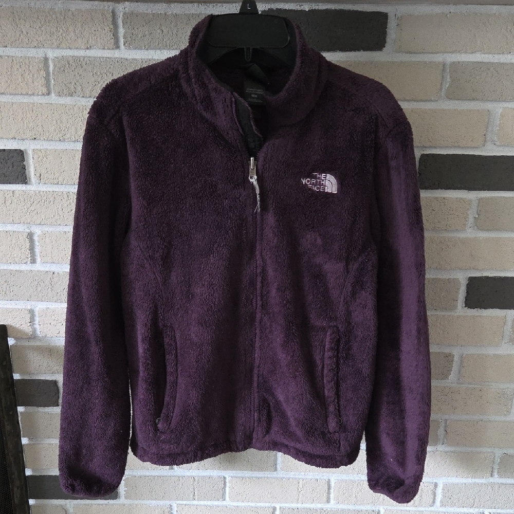 The North Face Women’s M Purple Plush Fuzzy Fleece Full Zip Jacket Cozy Outdoor